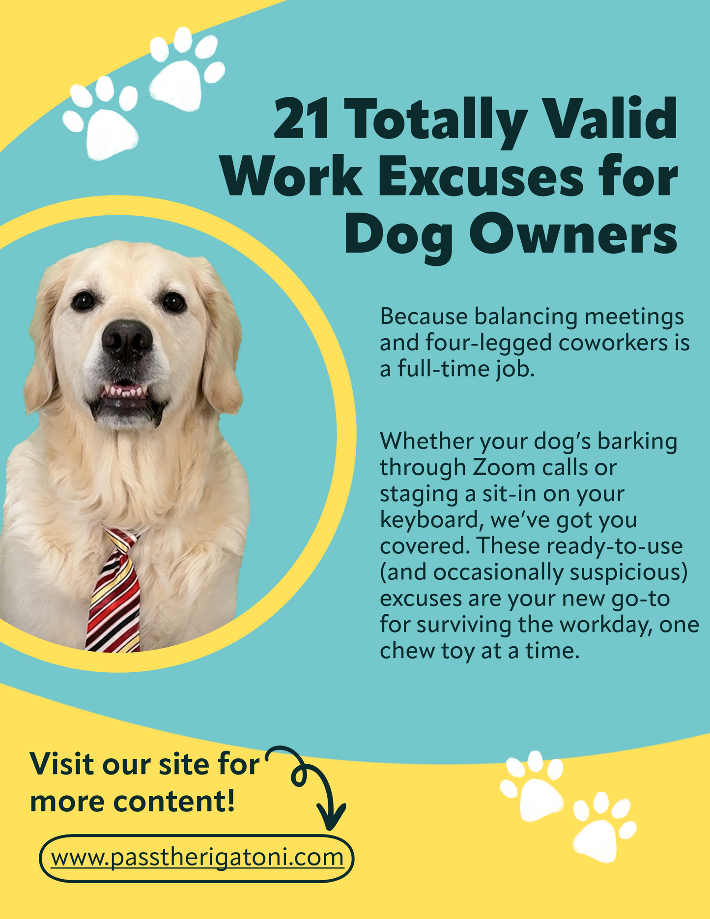 21 Totally Valid Work Excuses for Dog Owners (PDF)